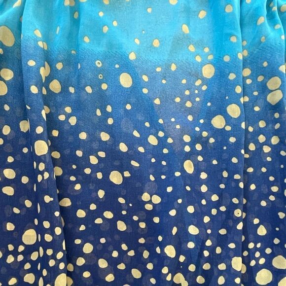 Cabi Women’s Ombre Bubble Dot Blue Sleeveless Chiffon Crossover Blouse • Medium - Picture 7 of 12
